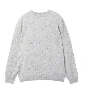 Pure Cashmere x Cafe LeandraLight Gray Speckled Crewneck Cashmere Sweater Size S